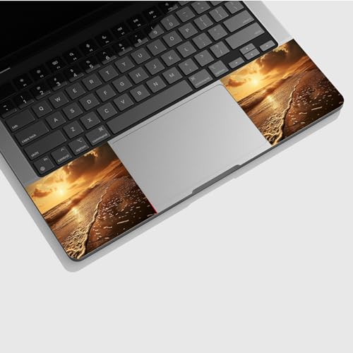 Universal Laptop Skin Sticker with 2 Wrist Pad Skins, Waterproof Scratch Resistant Vinyl Laptop Cover Decal, Cut to Fit for 11–15.6 Inch MacBook HP Dell Lenovo, Beach Sunset - color: Beach Sunset