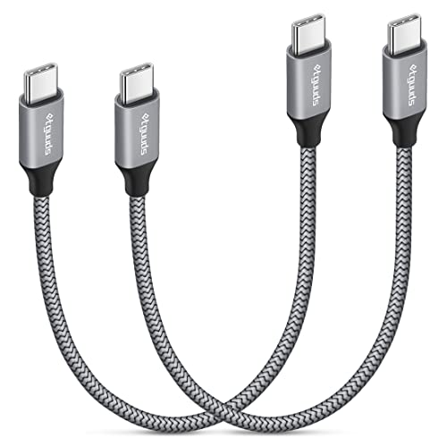 etguuds USB C to USB C Cable 1ft, 2-Pack 60W USBC to USBC Cord, Type C to C Charger Cable Fast Charging for iPhone 17 16 15 Pro Max Plus Air, Samsung Galaxy S25 S24 S23, for MacBook/iPad, Pixel - color: Gray, size: 1ft