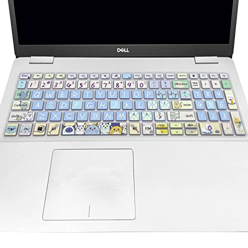 Keyboard Cover Skin for 2021 2020 2019 Dell Inspiron 15 5501 5502 5505 5508 5584 5590 5593 5598 15.6" / Inspiron 15 7000 7590 7591 7501 7506 7706 7790 / Vostro 7590 5590 7500, Cute Cat - color: Cute Cat