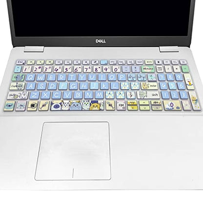 Keyboard Cover Skin for 2021 2020 2019 Dell Inspiron 15 5501 5502 5505 5508 5584 5590 5593 5598 15.6" / Inspiron 15 7000 7590 7591 7501 7506 7706 7790 / Vostro 7590 5590 7500, Cute Cat - color: Cute Cat
