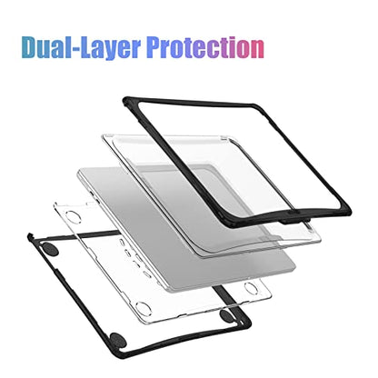 IBENZER Hexpact Protective MacBook Air 13 inch Case M5 2026 M4 2025 M3 M2 2024-2022 A3449 A3240 A3113 A2681, Heavy Duty Case & KeyboardCover & ScreenFilm, Black, HPE-KK-BK+2 - color: Black