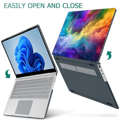 Mektron Surface Laptop Go 12.4 inch Case Compatible with Go 3/2/1 Microsoft Surface Laptop 12.4" Cover 2023-2020 Releases Model 1943/2013 Plastic Hard Shell Case with Screen Protector, Rainbow Cosmic - color: Rainbow Cosmic