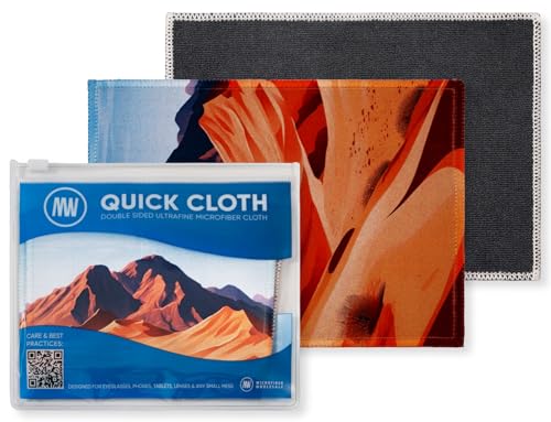 Microfiber Wholesale Quick Cloth Glasses Cleaning Cloths 5x7 Desert 2-Pack | with Case | Double-Sided Lens Cleaner for Eyeglasses, Camera, Screens & Glass | Reusable Microfiber Glass Polishing Cloths - color: Desert, size: 5"x7"