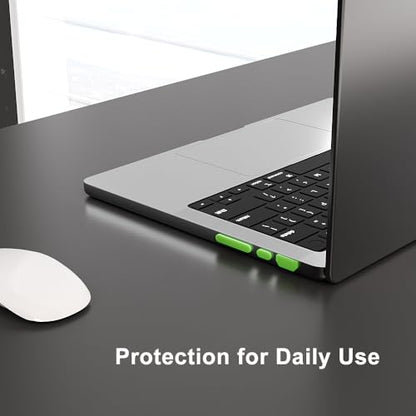 ProElife 21-Pcs Anti Dust Dirt Plug for MacBook Pro 14 16 M5 M4, Green | Protective Laptop Silicone Anti Dirt Protective Cover, Durable & Reusable, Custom Fit Design, Easy to Apply and Clean - color: Green