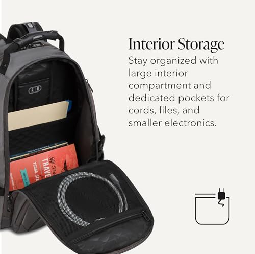 SWISSGEAR 1900 ScanSmart Laptop Backpack, Fits Most 17-Inch Laptops, TSA-Friendly Lay-Flat Design, RFID Protection, and Tablet Pocket, Black, 31L, 18.5-Inch - color: Sting Grey Ballistic
