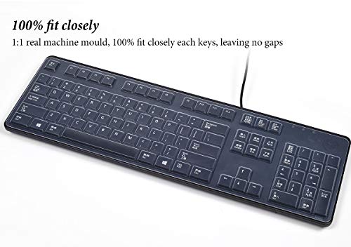 CASEDAO Ultra Thin Silicone Keyboard Cover for Dell Keyboard 104-key KB212-B KB4021 Wired Keyboard - Clear - color: Clear (for Dell KB212-B KB4021 Keyboard)