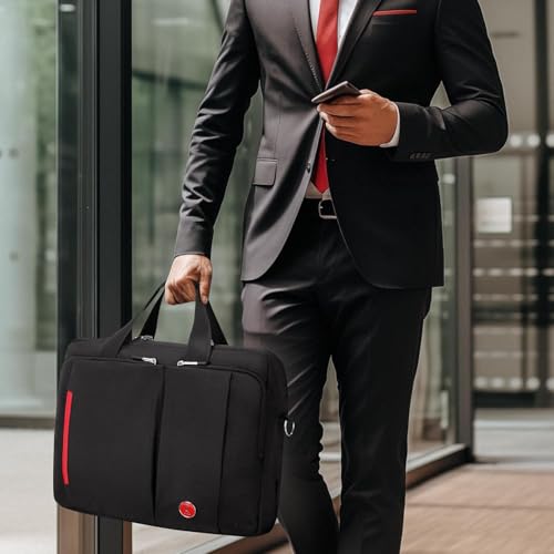 Omnpak 17" Laptop Briefcase with Combination Lock Anti Theft Notary Bag | Locking Laptop Bag, Water-Repellent, Shoulder Messenger Bag for Men Business Office Satchel Bag Notary Public Work Bag - size: 16-17 inch
