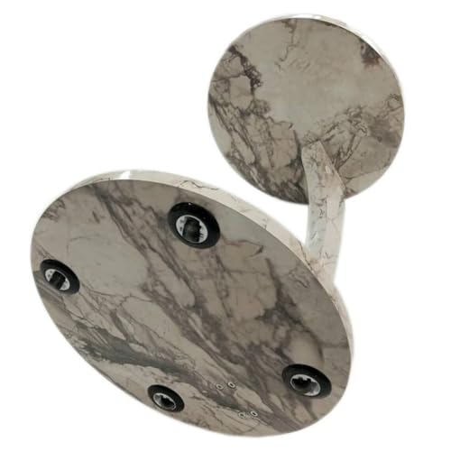 C Shaped End Table for Couch Small Places, Faux Marble Engineered Wood Space Saver Round Side Table for Sofa and Bedside with Wheels, Coffee and Snack Time Tray for Living Room (White Marble) - color: White Marble