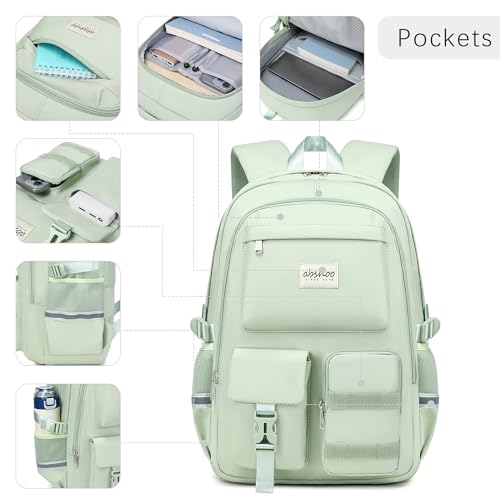 abshoo School Backpack for Girls Bookbag with Lunch Bag Teen Girls School Bag Travel Daypack (Olive Green) - color: Olive Green