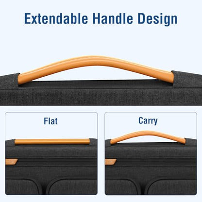 MOSISO 360 Protective Laptop Case 13.3 inch, 13-14 inch Laptop Sleeve,Black | Compatible with MacBook Neo/Air 13.6/Pro 13/Pro 14,HP Dell ASUS Lenovo,Side Open Carrying Case with 5 Front Pockets&Belt