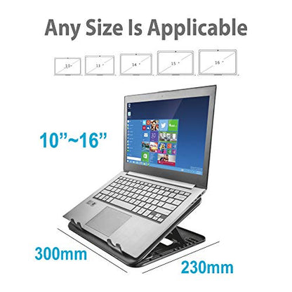 Laptop Cooler Cooling Pad 10"-16" Notebook Cooler Cooling Stand - Slim Portable USB Powered 2 Fans, Adjustable Mounts Laptop Stand Height Angle.
