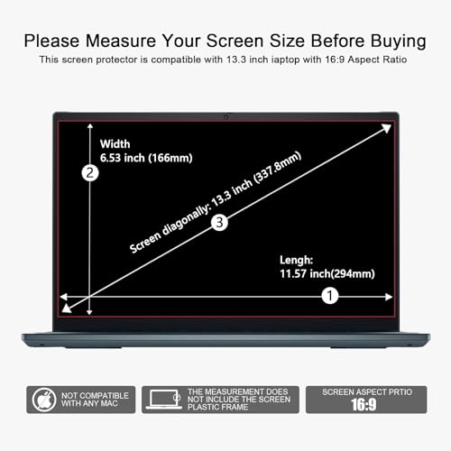 2pc 13.3-inch Laptop Screen Blue Light Film | Compatible with HP/Dell/Sony/Asus/Samsung/Lenovo/Acer/MSI/LG, Includes Camera Cover - color: With Camera Cover, size: 13.3-inch（16:9）