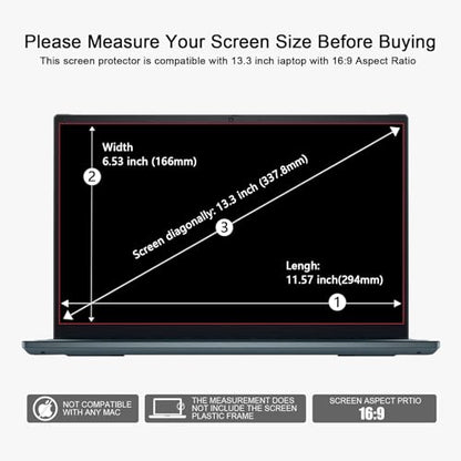 2pc 13.3-inch Laptop Screen Blue Light Film | Compatible with HP/Dell/Sony/Asus/Samsung/Lenovo/Acer/MSI/LG, Includes Camera Cover - color: With Camera Cover, size: 13.3-inch（16:9）