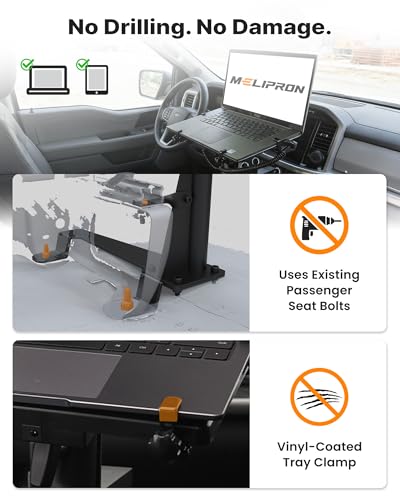 Vehicle Laptop Mount Fit for Chevy Express & GMC Savana, No-Drill | Mobile Workstation for Service Professionals & Fleets, Dual Cooling Fans, Seat Bolt Install, Adjustable Laptop Stand for Van - size: Fit for Chevy Express, G-series, GMC Savana