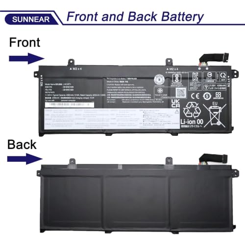 L18C3P71 L18C3P72 Battery for Lenovo ThinkPad T490 T14 P14S P43S | 11.52V 51Wh; for Lenovo ThinkPad T495; L18L3P73 L18M4P73 L18M3P73 L18M4P74 L18M3P74 02DL007 SB10T83122 5B10W13877 SB10K97645 - size: 12.17*5.75*1.26 inches L18C3P71