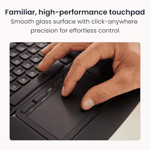 Contour Touch: Wireless Bluetooth Ergonomic Touchpad for Windows 10 & 11, Multi Touch & High Precision Glass Trackpad, Click Anywhere, 4 Programmable Shortcut Keys, Full Size Wrist Rest | Contour Touch: Wireless Bluetooth Ergonomic Touchpad for Windows 11