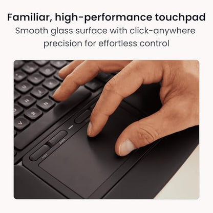 Contour Touch: Wireless Bluetooth Ergonomic Touchpad for Windows 10 & 11, Multi Touch & High Precision Glass Trackpad, Click Anywhere, 4 Programmable Shortcut Keys, Full Size Wrist Rest | Contour Touch: Wireless Bluetooth Ergonomic Touchpad for Windows 11