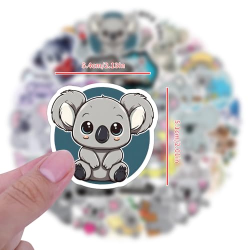 60pcs Cartoon Koala Stickers for Kids Journals,Lovely Aesthetic Vinyl Decals for Teens Laptops Water Bottle Suitcase Skateboard Phone Pad (Koala) - color: Koala