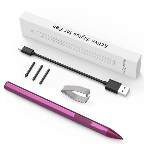 Stylus Pen for ASUS Transformer/ASUS Zenbook/ASUS Vivobook Flip/ASUS Notebook Touchscreen Laptop Tablet Rechargeable MPP 2.0 Tilt Pencil 4096 Pressure Sensitivity Microsoft MPP Protocol, Red - color: Red, size: for ASUS