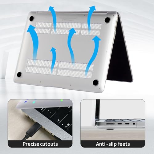 DTangLsm for MacBook Pro 14 inch Case 2026 M5 2025-2021 M4 M3 M2 M1 Pro Max | A3426 A3427 A3434 A3112 A3185 A3401 A2918 A2992 A2779 A2442, Clear Plastic Hard Cover for Mac Pro 14+Keyboard Cover, Squares - color: Laser Squares Clear