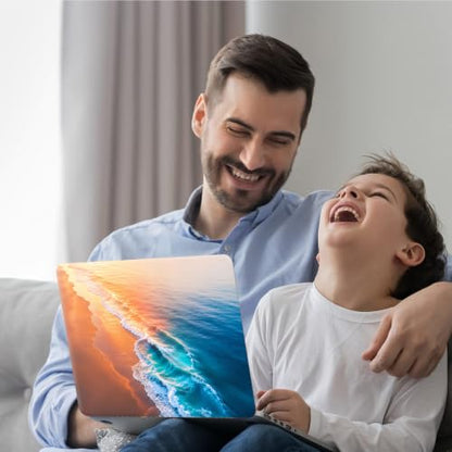 DEGDFSGR 12.1-15.6 Inch Universal Reusable Laptop Skin Sticker Decal, Waterproof Removable Protector for Notebook Cover, Scratch-Resistant Vinyl Cuttable Full Wrap Sticker, Sunrise Ocean Waves - color: Sunrise Ocean Waves