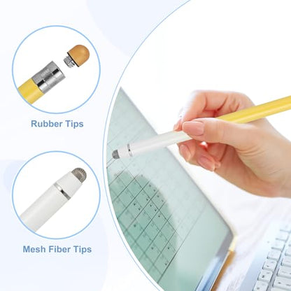 PATIKIL 2 Pcs Stylus Pens for Touch Screens, 2 in 1 High Sensitivity Universal Pen Capacitive Stylus for Phone Tablets Laptop Touch Screen Devices, Yellow Pink - color: Yellow Pink
