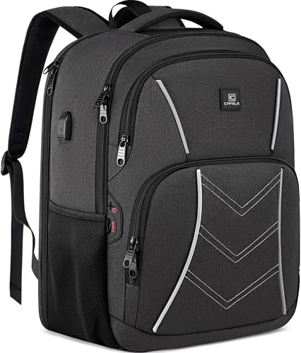CAFELE TSA Friendly Flight Approved Business Backpack, Water-resistant Lightweight School Rucksack, Durable Large Weekender Bag Daypack (Grey, 17.3 Inch) - color: Grey