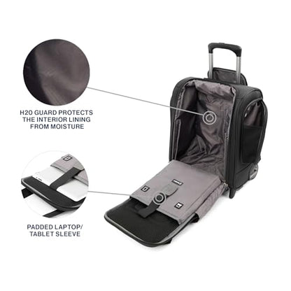 Travelpro Tourlite Softside Lightweight Rolling Underseat Compact Carry-On Upright 2 Wheel Bag, Men and Women, Black, 15-Inch - color: Black