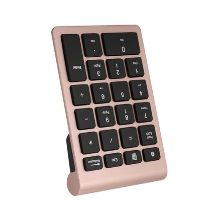 Dioche 22 Keys USB Keypad Numeric, Numpad Mini Financial Accounting Rechargeable Keypad Numpad Number Pad Mini Keyboard for Laptop Desktop PC Notebook (Rose Gold)