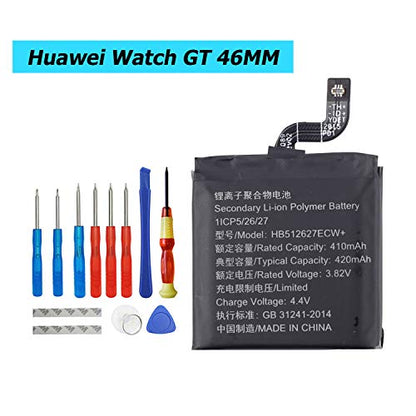 HB512627ECW+ Replacement Battery Compatible with Huawei Watch 2 / Watch 2 Pro/GT1 FTN-B19 46MM with Toolkit