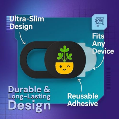 6 Pack Laptop Camera Cover Slide, Cute Webcam Privacy Blocker for Laptops, Computers, Phones & Tablets, Ultra-Thin Camera Cover, Easy Slide Design for Privacy Protection