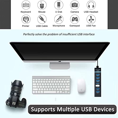 USB Hub 3.0, VIENON 7-Port USB Data Hub Splitter for Laptop, PC, MacBook, Mac Pro, Mac mini, iMac, Surface Pro and More USB Devices