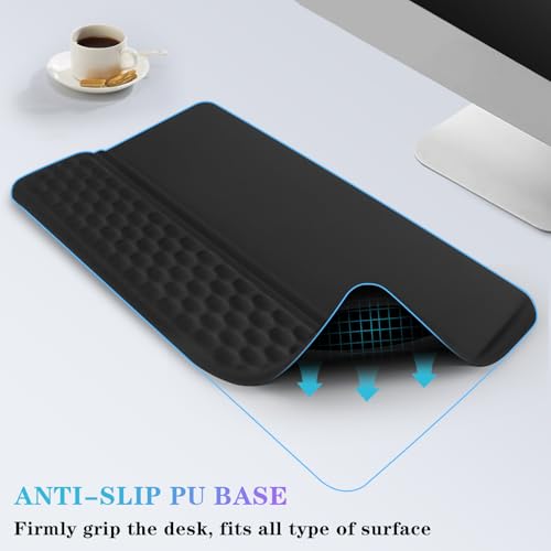 Computer Keyboard Stand with Wrist Rest, Ergonomic Tilted Keyboard Holder - Keyboard Riser with Wrist Pad - Keyboard Tray Support for Office Home - Black - color: Keyboard Stand - Black