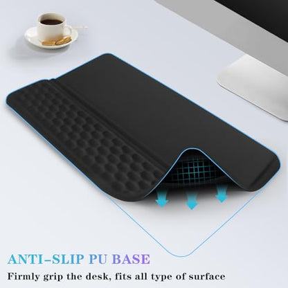Computer Keyboard Stand with Wrist Rest, Ergonomic Tilted Keyboard Holder - Keyboard Riser with Wrist Pad - Keyboard Tray Support for Office Home - Black - color: Keyboard Stand - Black