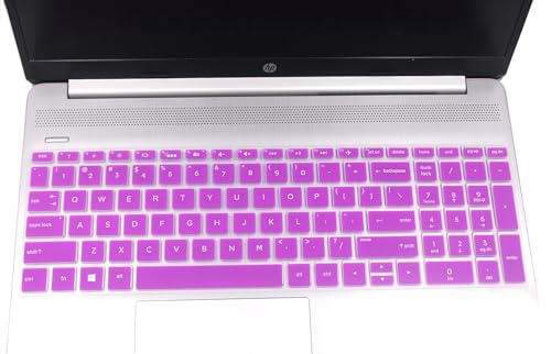 Keyboard Skin Compatible for HP Laptop 15.6" 15-dw 15-dy 15-ef 15-cb/cc/cd/cs/bs/db 15t-dy200 15t-dw300 15-dy2021nr dy2093dx 15-dw1083wm dw3021wm dw3013dx dw3056cl, HP Spectre x360 15-ch011dx (Purple - color: Purple