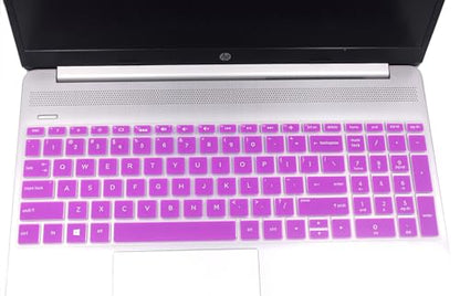 Keyboard Skin Compatible for HP Laptop 15.6" 15-dw 15-dy 15-ef 15-cb/cc/cd/cs/bs/db 15t-dy200 15t-dw300 15-dy2021nr dy2093dx 15-dw1083wm dw3021wm dw3013dx dw3056cl, HP Spectre x360 15-ch011dx (Purple - color: Purple