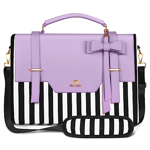 MATEIN 17 inch laptop bag for women, Large Computer Sleeve Case Briefcase | Messenger Shoulder Handbag, Work Tote Bag, Lightweight Cute, with Rfid Pocket, Sister Gifts for School Girl Office, Purple - color: Purple, size: 17 inch