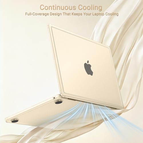 MOSISO Compatible with MacBook Air 13 inch Case M5 2026 M4 M3 M2 2025-2022 | A3449 A3240 A3113 A2681, Scratch-Resistant Shock-Absorbent Reinforced Hard Shell Cover for MacBook Air 13.6 Case, Starlight - color: Starlight