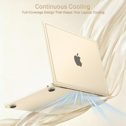 MOSISO Compatible with MacBook Air 13 inch Case M5 2026 M4 M3 M2 2025-2022 | A3449 A3240 A3113 A2681, Scratch-Resistant Shock-Absorbent Reinforced Hard Shell Cover for MacBook Air 13.6 Case, Starlight - color: Starlight