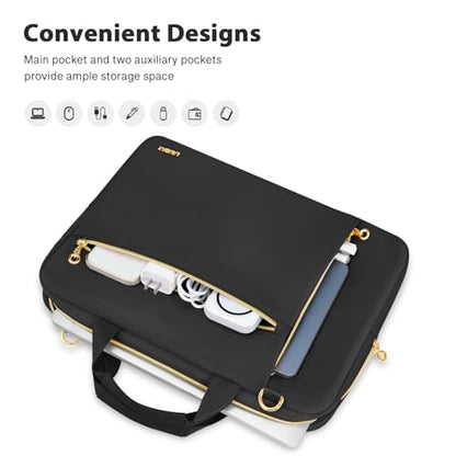 Laptop Bag Case for Women Men Messenger Briefcase Bag, 17 17.3 Inch | Compatible with HP OmniBook Envy Omen Pavilion/Dell Inspiron Precision/LG Gram/Yoga ThinkPad, Carrying Bag 18 inch, Black - color: Black, size: 17.3 inch