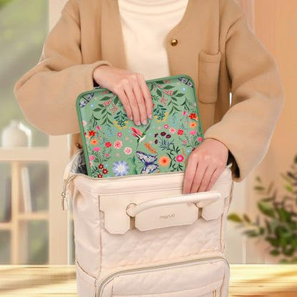 MOSISO Laptop Case 13.3 inch, 13-14 inch Laptop Sleeve Bag with Small Case | Compatible with MacBook Air/Pro 13/Pro 14, HP Dell ASUS Lenovo, Neoprene Hummingbird Plants Flowers Bag, Green - color: Green, size: 13.3 inch