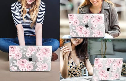 CISSOOK Compatible with MacBook Pro 13 inch Case M2 M1 Chip 2025-2016 Release A2338 A2251 A2289 A2159 A1989 A1706 Model with Touch Bar, Plastic Hard Shell Case +Keyboard Cover, Cute Pink Flower - color: Pro13inch-Cute Pink Flower