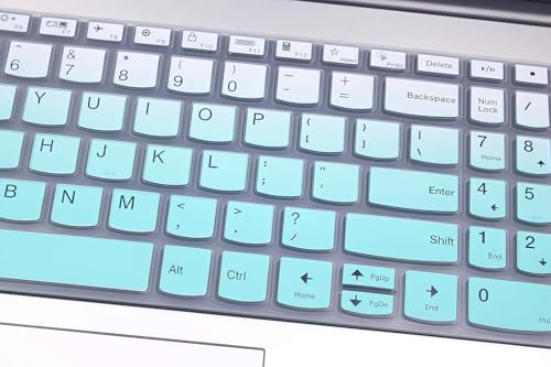 Silicone Keyboard Skin Cover Compatible with Lenovo V15 G5 G4 G3 G2, IdeaPad 1 1i 15.6 15IJL7 15ADA07 15IAU7 15ALC7, IdeaPad 3i 15ITL6 2023, IdeaPad Slim 5 16, IdeaPad Flex 5 5i 16" (Ombre Mint) - color: Ombre Mint