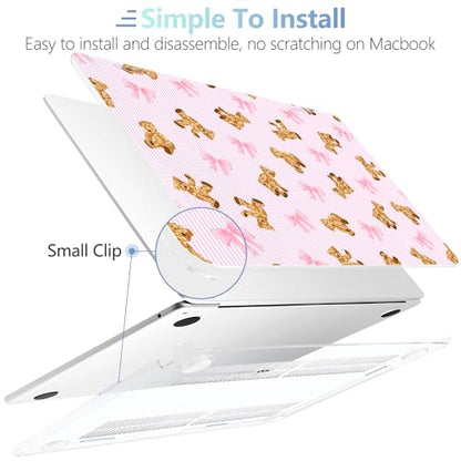 MEEgoodo Case for M5/M4/M3/M2 MacBook Air 13 inch Case 2026 2025 2024 2022, Fit Model A3449/A3240/A3113/A2681, Laptop Hard Shell Compatible with MacBook Air 13.6-inch, Bear&Cute Ribbon - color: Bear&Cute Ribbon