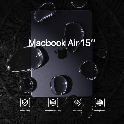 Soonjet Invisible Armor for MacBook Air 15 inch Case M5 M4 M3 M2 2026-2023 | 100% Color Match, Space Gray Clear Matte, Protective Hard Shell, Laptop Cover, Ultra Thin, Anti Crack & Fingerprint & Scratch - color: Space Gray Clear