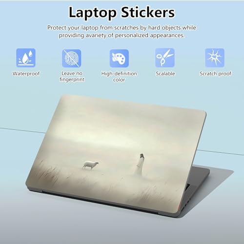 Universal Laptop Skin Sticker with 2 Wrist Pad Skins, Waterproof Scratch Resistant Vinyl Laptop Cover Decal, Cut to Fit for 11–15.6 Inch MacBook HP Dell Lenovo, Mist Jesus Sheep - color: Mist Jesus Sheep