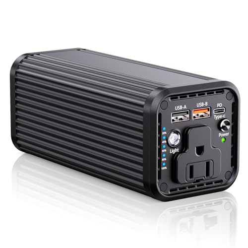 Laptop computer with AC power interface, 100W Type-C PD 65W fast charging type, featuring input and output functions, 2 USB-A outputs (QC3.0 18W), suitable for business travel and outdoor activities.
