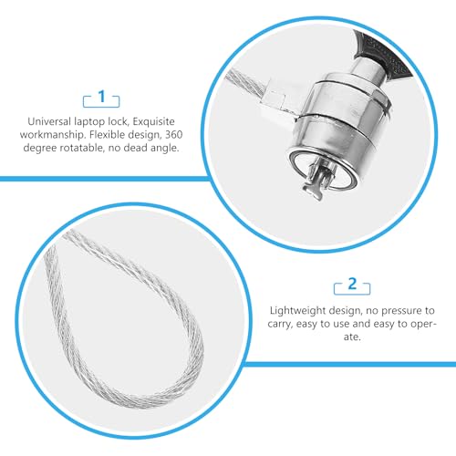 2 Sets Laptop Security Cable Locks with Keys 1.12m Anti-Theft Notebook and Computer Cable Lock for Office and Home Use