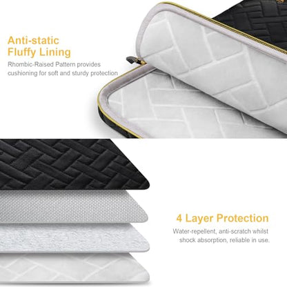 Lacdo 13 Inch Laptop Sleeve Case for 13 inch MacBook Air M5 A3449 (2026), M4 A3240 2025, M3 A3113, M2 A2681, M1 A2337 A2179 A1932 | 13 inch MacBook Neo A18 Pro A3404 (2026) Computer Bag, Elegant Black - color: Elegant Black, size: New MacBook Air/Neo/Pro