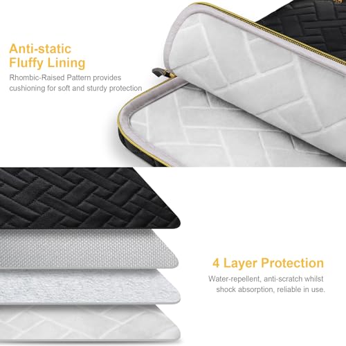 Lacdo 13 Inch Laptop Sleeve Case for 13 inch MacBook Air M5 A3449 (2026), M4 A3240 2025, M3 A3113, M2 A2681, M1 A2337 A2179 A1932 | 13 inch MacBook Neo A18 Pro A3404 (2026) Computer Bag, Elegant Black - color: Elegant Black, size: New MacBook Air/Neo/Pro